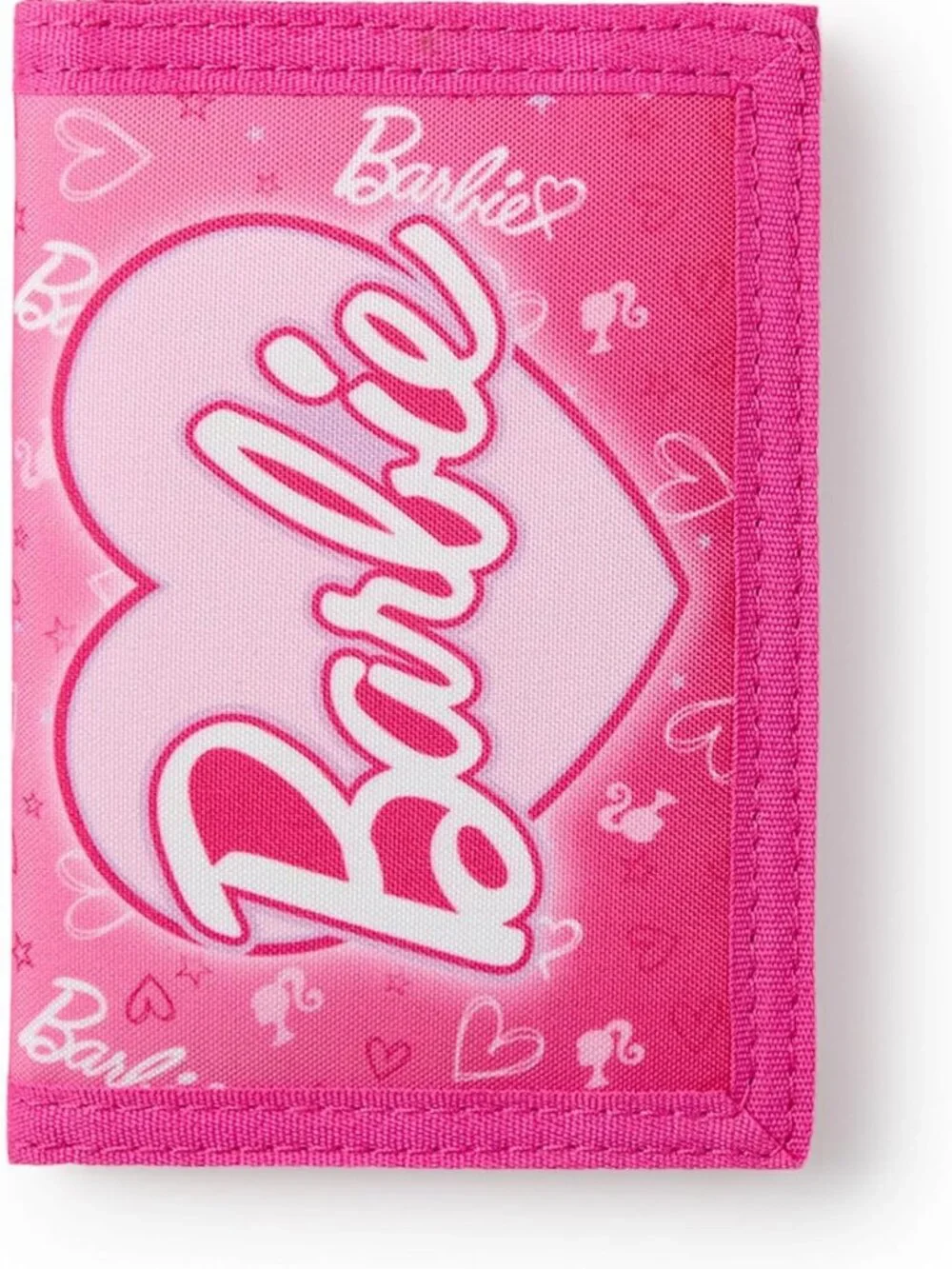 Cute Pink Trifold Wallet for Girls | Heart Print Kids Cash & Card Holder with